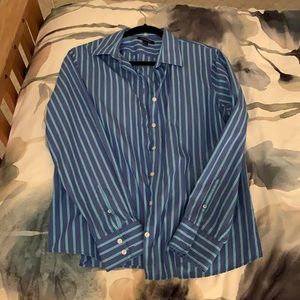 Stripe button down lands end